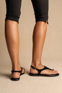 ERYNN - Toe Ring Sandals Metal Detail - Black Suede