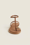 TFP - Toe Ring Sandals Metal Detail - Brown Matte