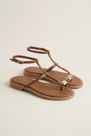 TFP - Toe Ring Sandals Metal Detail - Brown Matte
