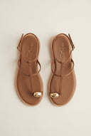 TFP - Toe Ring Sandals Metal Detail - Brown Matte