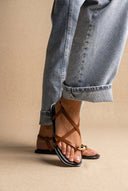 ERYNN - Toe Ring Sandals Metal Detail - Tan Matte