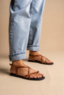 ERYNN - Toe Ring Sandals Metal Detail - Tan Matte