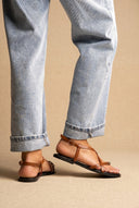 ERYNN - Toe Ring Sandals Metal Detail - Tan Matte