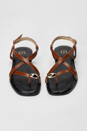 ERYNN - Toe Ring Sandals Metal Detail - Tan Matte