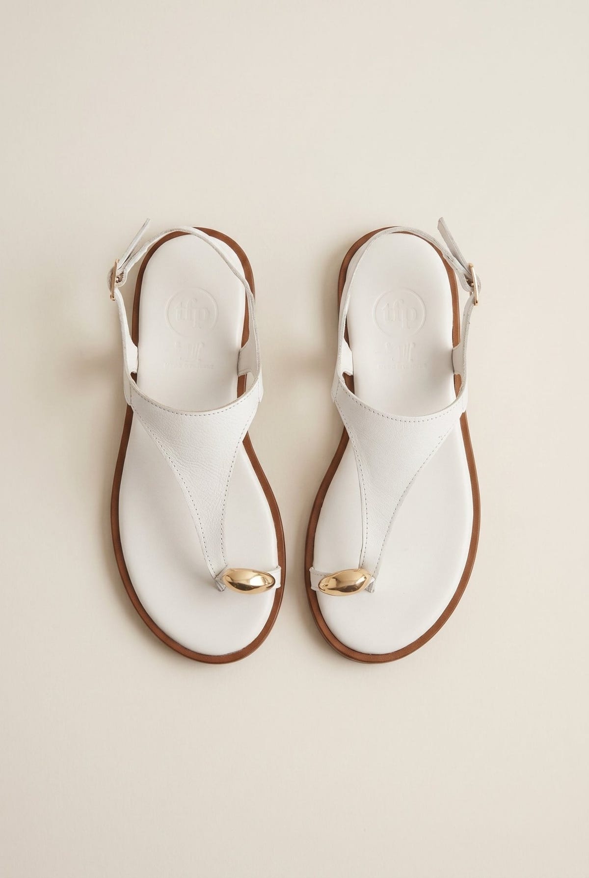 TFP - Toe Ring Sandals Metal Detail - White Matte