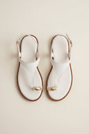 TFP - Toe Ring Sandals Metal Detail - White Matte