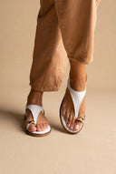 TFP - Toe Ring Sandals Metal Detail - White Matte