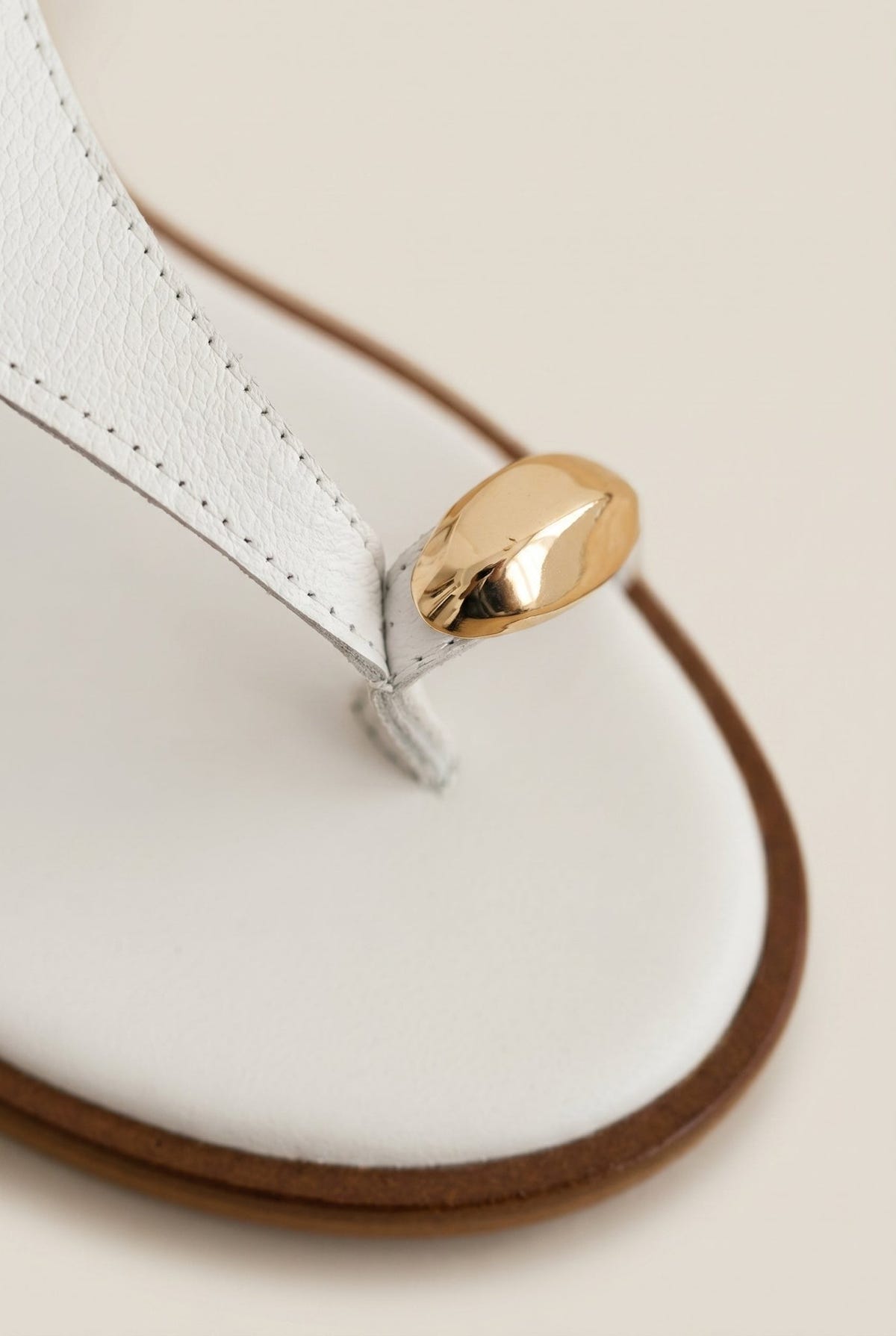 TFP - Toe Ring Sandals Metal Detail - White Matte