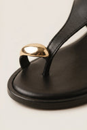 TFP - Toe Ring Sandals Rhinestone Detail - Black Matte