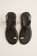 TFP - Toe Ring Sandals Rhinestone Detail - Black Matte
