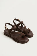 TFP - Toe Ring Sandals Side Strap - Brown Suede