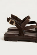 TFP - Toe Ring Sandals Side Strap - Brown Suede
