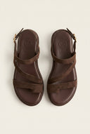 TFP - Toe Ring Sandals Side Strap - Brown Suede