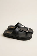 ATENEO - Toe Ring Sandals T - Strap - Black Matte