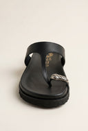 ATENEO - Toe Ring Sandals T - Strap - Black Matte