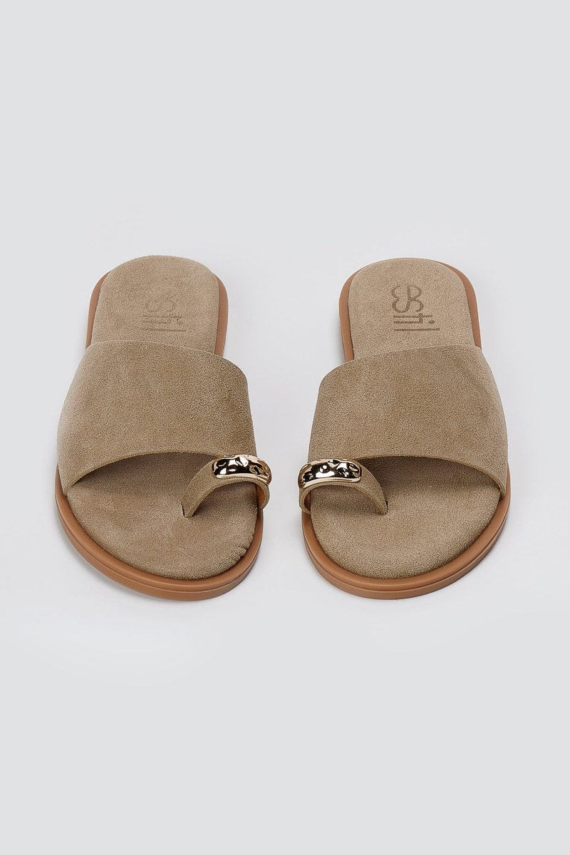 Estil - Toe Ring Sandals - Taupe Suede