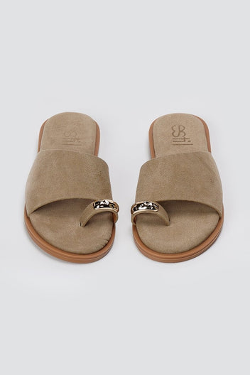 Estil - Toe Ring Sandals - Taupe Suede
