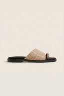 TFP - Toe Ring Sandals Wide Strap - Beige Croc