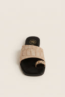 TFP - Toe Ring Sandals Wide Strap - Beige Croc