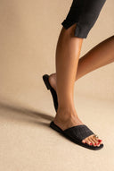 TFP - Toe Ring Sandals Wide Strap - Black Croc