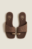 TFP - Toe Ring Sandals Wide Strap - Brown Croc
