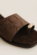 TFP - Toe Ring Sandals Wide Strap - Brown Croc