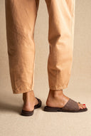 TFP - Toe Ring Sandals Wide Strap - Brown Croc
