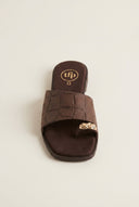TFP - Toe Ring Sandals Wide Strap - Brown Croc