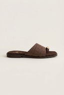 TFP - Toe Ring Sandals Wide Strap - Brown Croc