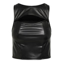 Τοπ δερματίνη με cut out Only 15307168 - Μαύρο - thefashionproject.gr - ONLY