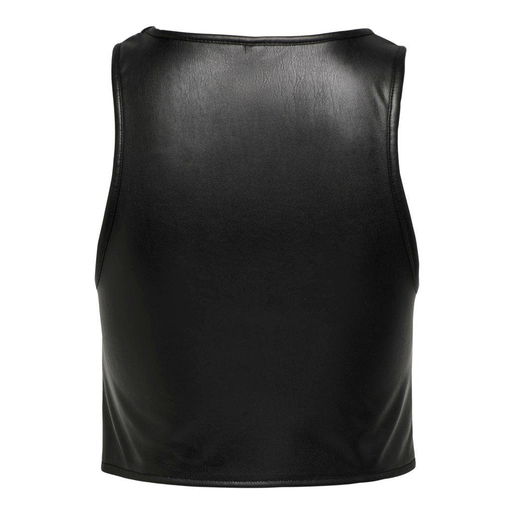 Τοπ δερματίνη με cut out Only 15307168 - Μαύρο - thefashionproject.gr - ONLY