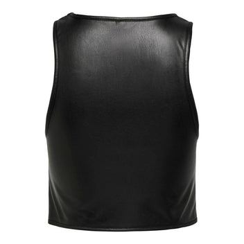 Τοπ δερματίνη με cut out Only 15307168 - Μαύρο - thefashionproject.gr - ONLY