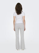 Τοπ κοντομάνικο ριμπ ONLY 15339774 - Λευκό - thefashionproject.gr - ONLY
