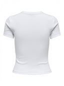Τοπ κοντομάνικο ριμπ ONLY 15339774 - Λευκό - thefashionproject.gr - ONLY