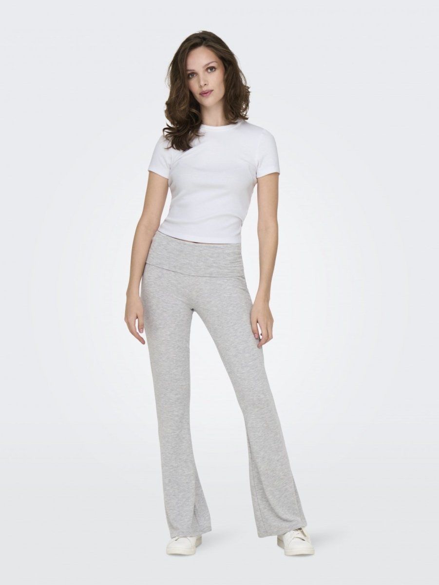 Τοπ κοντομάνικο ριμπ ONLY 15339774 - Λευκό - thefashionproject.gr - ONLY