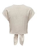 Τοπ με δέσιμο και κουμπιά ONLY 15322270 - Μπεζ - thefashionproject.gr - ONLY