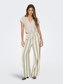 Τοπ με δέσιμο και κουμπιά ONLY 15322270 - Μπεζ - thefashionproject.gr - ONLY