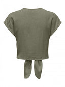 Τοπ με δέσιμο και κουμπιά ONLY 15322270 - Χακί - thefashionproject.gr - ONLY
