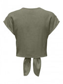 Τοπ με δέσιμο και κουμπιά ONLY 15322270 - Χακί - thefashionproject.gr - ONLY