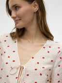 Τοπ με δέσιμο Vero Moda 10324638 - Λευκό - thefashionproject.gr - VERO MODA