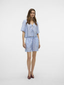 Τοπ ριγέ με δέσιμο Vero Moda 10324638 - Γαλάζιο - thefashionproject.gr - VERO MODA