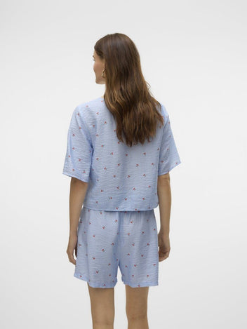Τοπ ριγέ με δέσιμο Vero Moda 10324638 - Γαλάζιο - thefashionproject.gr - VERO MODA