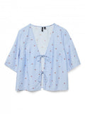 Τοπ ριγέ με δέσιμο Vero Moda 10324638 - Γαλάζιο - thefashionproject.gr - VERO MODA