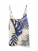 Τοπ σατέν με φύλλα Vero moda 10327428 - Μπλε - thefashionproject.gr - VERO MODA