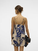 Τοπ σατέν με φύλλα Vero moda 10327428 - Μπλε - thefashionproject.gr - VERO MODA