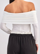 Τοπ strapless μακρυμάνικο - Λευκό - thefashionproject.gr - K1 - 21423001001