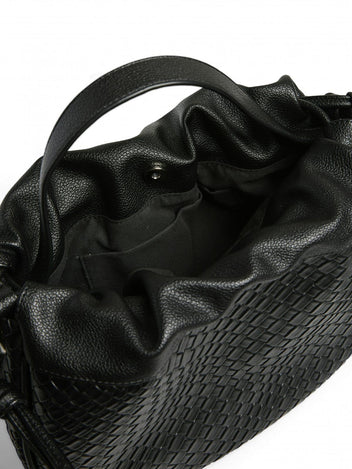 Τσάντα ballon με pattern PIECES 17160038 - Μαύρο - thefashionproject.gr - PIECES