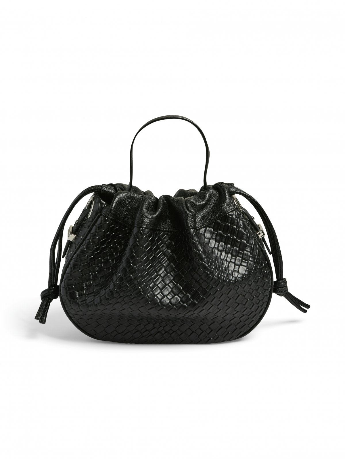 Τσάντα ballon με pattern PIECES 17160038 - Μαύρο - thefashionproject.gr - PIECES