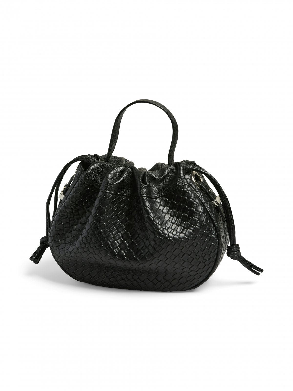 Τσάντα ballon με pattern PIECES 17160038 - Μαύρο - thefashionproject.gr - PIECES
