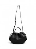 Τσάντα ballon με pattern PIECES 17160038 - Μαύρο - thefashionproject.gr - PIECES